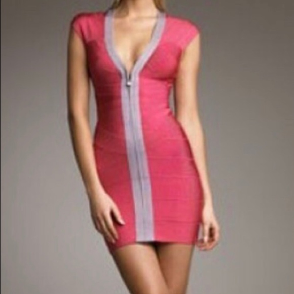 NWT Hervé Léger Zipper Bandage Dress